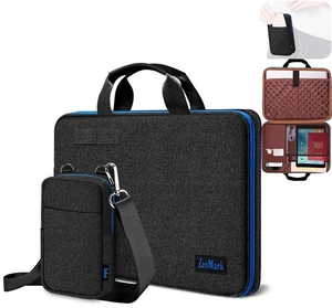 Laptop Case 15.6 Inch Briefcase Military-Grade Protection with Detachable Belt Bag, Compatible All Model of 15-16 Inch MacBook Pro and Most Popular 15.6 Inch Notebooks Chromebooks (Black Blue) Laptop Case 15.6 Inch Briefcase Military-Grade Protection with Detachable Belt Bag, Compatible All Model of 15-16 Inch MacBook Pro and Most Popular 15.6 Inch Notebooks Chromebooks (Black Blue)
