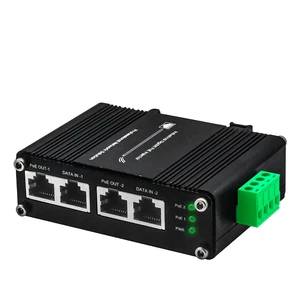 xoxnikior Industrial 2-Port Gigabit PoE+ Injector, 60W 802.3at, DIN Rail xoxnikior Industrial 2-Port Gigabit PoE+ Injector, 60W 802.3at, DIN Rail