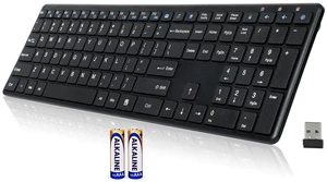 Wireless Keyboard-2.4G USB Ultra Slim Quiet Full Size Matte PC Computer Keyboard,19 Multimedia Keys,Number Pad,Plug&Play,Lag-Free Ergo,Long Battery Life for Desktop,Laptop,Smart TV,MAC,Windows, Wireless Keyboard-2.4G USB Ultra Slim Quiet Full Size Matte PC Computer Keyboard,19 Multimedia Keys,Number Pad,Plug&Play,Lag-Free Ergo,Long Battery Life for Desktop,Laptop,Smart TV,MAC,Windows,