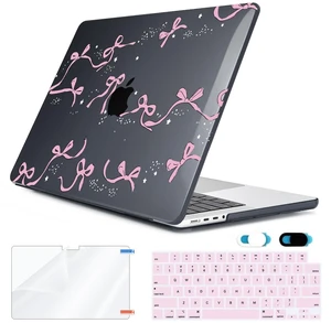 HOHAIYOO Compatible with MacBook Pro 14 inch Case 2026-2021 M5 M4 M3 M2 M1 A3426 A3427 A3434 A3112 A3185 A3401 A2918 A2992 A2779 A2442, Hard Shell with Keyboard Film&Screen Film&Webcam Cover, Bows-b HOHAIYOO Compatible with MacBook Pro 14 inch Case 2026-2021 M5 M4 M3 M2 M1 A3426 A3427 A3434 A3112 A3185 A3401 A2918 A2992 A2779 A2442, Hard Shell with Keyboard Film&Screen Film&Webcam Cover, Bows-b