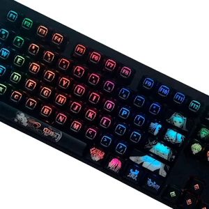 Hokeyio Japanese Anime Demon Slayer Translucent Keycaps 108 PBT Dye Sublimation OEM Profile for Cherry Mx Gateron Kailh Switch Mechanical Keyboard (Only keycaps) Hokeyio Japanese Anime Demon Slayer Translucent Keycaps 108 PBT Dye Sublimation OEM Profile for Cherry Mx Gateron Kailh Switch Mechanical Keyboard (Only keycaps)
