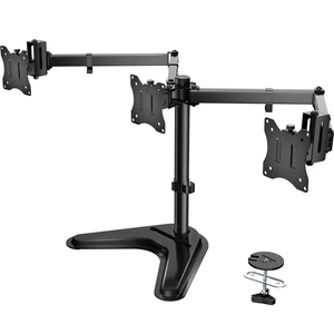 WALI Freestanding Triple Monitor Stand for 13-27 inch Screens22lbs per Arm WALI Freestanding Triple Monitor Stand for 13-27 inch Screens22lbs per Arm