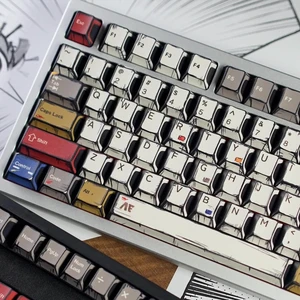 Hunfuthr Retro Manga PBT Keycaps, Japanese Anime Keycaps Set, 141 Keys Custom Cherry Profile Key Caps, Cool Gaming Keyboard Caps for Cherry Gateron MX Switches 60% 65% 75% 100% Mechanical Keyboard Hunfuthr Retro Manga PBT Keycaps, Japanese Anime Keycaps Set, 141 Keys Custom Cherry Profile Key Caps, Cool Gaming Keyboard Caps for Cherry Gateron MX Switches 60% 65% 75% 100% Mechanical Keyboard