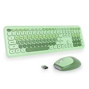 surmen Cute Green Keyboard and Mouse Wireless, Full-Size Retro Typewriter Wireless Silent Colorful Keyboard Low-Noise 2.4GHz for Home and OfficeLight Green surmen Cute Green Keyboard and Mouse Wireless, Full-Size Retro Typewriter Wireless Silent Colorful Keyboard Low-Noise 2.4GHz for Home and OfficeLight Green