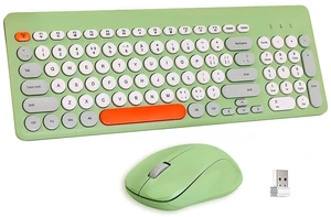 Wireless Keyboard and Mouse Combo,JieruiDeng 2.4Ghz USB Cordless Full-Sized Colorful Keyboard with Numeric Keypad and Noisless Mice Set for Computer Laptop PC Gamer (Grey-Green) Wireless Keyboard and Mouse Combo,JieruiDeng 2.4Ghz USB Cordless Full-Sized Colorful Keyboard with Numeric Keypad and Noisless Mice Set for Computer Laptop PC Gamer (Grey-Green)