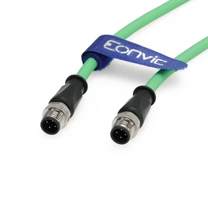 Eonvic M12 D Code 4 Pin to 4 Pin Male Cat5e Shielded High Flexible Ethernet Cable Network Cable for Industrial Camera Sensor Automation (3M) Eonvic M12 D Code 4 Pin to 4 Pin Male Cat5e Shielded High Flexible Ethernet Cable Network Cable for Industrial Camera Sensor Automation (3M)