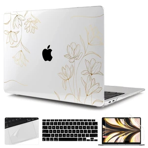 TWOLSKOO for 2021 2020 2019 2018 MacBook Air 13 inch Case A2337 M1 A2179 A1932, Hard Shell Case with Keyboard Skin & Screen Protector for MacBook Air 13.3 inch with Retina & Touch ID, Gold Florals TWOLSKOO for 2021 2020 2019 2018 MacBook Air 13 inch Case A2337 M1 A2179 A1932, Hard Shell Case with Keyboard Skin & Screen Protector for MacBook Air 13.3 inch with Retina & Touch ID, Gold Florals