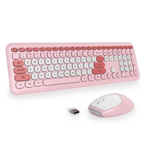 surmen Cute Wireless Keyboard and Mouse Combo, Pink Wireless Keyboard with Silent Mouse, Full Size Slim Low-Noise Soft Touch Round Keys for Home and Office,6-Pink surmen Cute Wireless Keyboard and Mouse Combo, Pink Wireless Keyboard with Silent Mouse, Full Size Slim Low-Noise Soft Touch Round Keys for Home and Office,6-Pink
