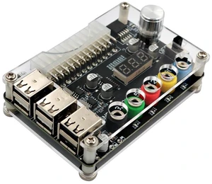 ATX Power Supply Breakout Board with Adjustable Voltage Knob and 6- Port USB 2.0,and QC 2.0/QC 3.0, 3A Maximum Output ATX Power Supply Breakout Board with Adjustable Voltage Knob and 6- Port USB 2.0,and QC 2.0/QC 3.0, 3A Maximum Output