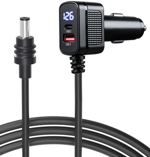 Car Charger Cable for Starlink Mini 10FT with Display - 12-24V Cigarette Lighter to DC Power Cable, 60W DC + 33W Dual USB-C/USB-A Adapter for Trucks, RVs & Boats, 18AWG Cord with Voltage Monitoring Car Charger Cable for Starlink Mini 10FT with Display - 12-24V Cigarette Lighter to DC Power Cable, 60W DC + 33W Dual USB-C/USB-A Adapter for Trucks, RVs & Boats, 18AWG Cord with Voltage Monitoring