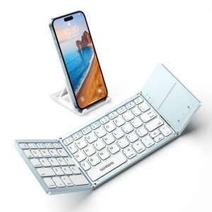 Samsers Foldable Bluetooth Keyboard with Touchpad, Ultra Slim Compact, Blue Samsers Foldable Bluetooth Keyboard with Touchpad, Ultra Slim Compact, Blue