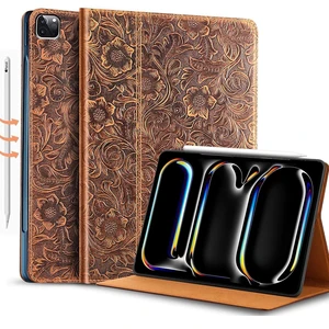 Gexmil Leather Case for iPad Pro 11 Inch M5/M4 2025/2024,Brown Floral Gexmil Leather Case for iPad Pro 11 Inch M5/M4 2025/2024,Brown Floral