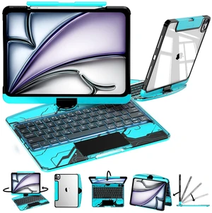 CNAIDUNR Clear Ipad Keyboard Case for iPad Air 13" & iPad Pro 12.9",Blue CNAIDUNR Clear Ipad Keyboard Case for iPad Air 13" & iPad Pro 12.9",Blue