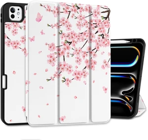 MEEgoodo Case for M5 iPad Pro 11 inch 2025/M4 iPad Pro 11 inch Case 2024, Tablet Cover with Trifold Stand & Pencil Holder & Auto Wake/Sleep & Soft TPU Back Cover, Cherry Blossoms MEEgoodo Case for M5 iPad Pro 11 inch 2025/M4 iPad Pro 11 inch Case 2024, Tablet Cover with Trifold Stand & Pencil Holder & Auto Wake/Sleep & Soft TPU Back Cover, Cherry Blossoms