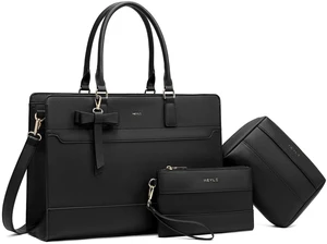 Keyli 3pc Sets Laptop Bag Work Bags for Women,15.6 Inch Laptop Tote Bag Purses Waterproof Vegan Leather Computer Briefcase Professional Business Shoulder Handbags for Teacher Office Travel Black Keyli 3pc Sets Laptop Bag Work Bags for Women,15.6 Inch Laptop Tote Bag Purses Waterproof Vegan Leather Computer Briefcase Professional Business Shoulder Handbags for Teacher Office Travel Black