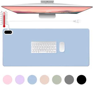 Konohan Heated Desk Mat PU Warm Mouse Pad,Gray-Blue Color,31.5" X 13" Konohan Heated Desk Mat PU Warm Mouse Pad,Gray-Blue Color,31.5" X 13"