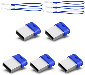 K&ZZ 5 Pack 32GB USB Flash Drive Small Thumb Drives with Lanyard 32GB Mini USB 2.0 Memory Stick USB Drive Zip Drive External Storage, Blue K&ZZ 5 Pack 32GB USB Flash Drive Small Thumb Drives with Lanyard 32GB Mini USB 2.0 Memory Stick USB Drive Zip Drive External Storage, Blue