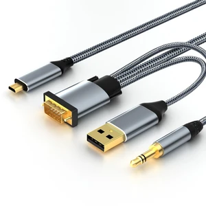 VGA to Micro HDMI Cable 6FT, Uni-Directional VGA to Micro HDMI(Male to Male) Compatible for Computer, Desktop, Laptop, PC, Monitor, Projector, HDTV, Roku, Xbox and More VGA to Micro HDMI Cable 6FT, Uni-Directional VGA to Micro HDMI(Male to Male) Compatible for Computer, Desktop, Laptop, PC, Monitor, Projector, HDTV, Roku, Xbox and More