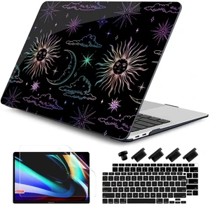 DONGKE Compatible with MacBook Air 13 inch Case 2021 2020 2019 2018 Release A2337 M1 A2179 A1932 with Retina Display & Touch ID, Plastic Hard Shell & Keyboard Cover - Sun & Moon DONGKE Compatible with MacBook Air 13 inch Case 2021 2020 2019 2018 Release A2337 M1 A2179 A1932 with Retina Display & Touch ID, Plastic Hard Shell & Keyboard Cover - Sun & Moon
