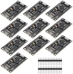 DORHEA 10Pcs NodeMCU V3 Lua WiFi Module Integration of ESP8266 + Extra Memory 32M Flash, USB Serial Port Converter CH340G Compatible for NodeMCU Board DORHEA 10Pcs NodeMCU V3 Lua WiFi Module Integration of ESP8266 + Extra Memory 32M Flash, USB Serial Port Converter CH340G Compatible for NodeMCU Board