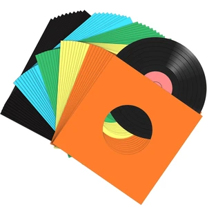 Eaasty 100 Pieces Paper Vinyl 45 RPM Record Sleeves 7 Inch Record Protection Paper Covers for Singles Square Sleeves Outer Album Covers Vinyl Jacket Covers with Holes for Storage(Colorful) Eaasty 100 Pieces Paper Vinyl 45 RPM Record Sleeves 7 Inch Record Protection Paper Covers for Singles Square Sleeves Outer Album Covers Vinyl Jacket Covers with Holes for Storage(Colorful)