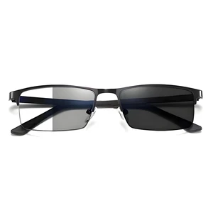 HOPWODE Anti Blue Light Glasses, Color Changing Photochromic Sunglasses, Men's And Women's Myopia Glasses, Half Frame Business Style, Black, -4.0 Diopters HOPWODE Anti Blue Light Glasses, Color Changing Photochromic Sunglasses, Men's And Women's Myopia Glasses, Half Frame Business Style, Black, -4.0 Diopters