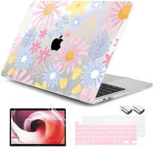 DONGKE for MacBook Pro 13 Inch Case 2023-2016 Release A2338 M2 M1 A2251 A2289 A2159 A1989 A1706 Touch Bar & Touch ID, Hard Shell with USB C to USB Adapter & Keyboard Cover, Florals DONGKE for MacBook Pro 13 Inch Case 2023-2016 Release A2338 M2 M1 A2251 A2289 A2159 A1989 A1706 Touch Bar & Touch ID, Hard Shell with USB C to USB Adapter & Keyboard Cover, Florals
