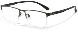 ANRRI Blue Light Glasses for Men Semi Rimless Glasses Lightweight Metal Frame Computer Gaming UV Blocking Grey Eyewear ANRRI Blue Light Glasses for Men Semi Rimless Glasses Lightweight Metal Frame Computer Gaming UV Blocking Grey Eyewear