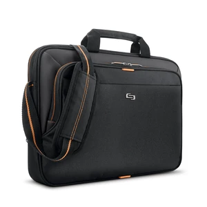 Solo New York Briefcase - Laptop Carrying Bag for Women & Men, Brief for Travel & Work, Internal Tablet Pocket, Adjustable Shoulder Strap, Fits 13.3" Computer - Ace Slim, Black & Orange Solo New York Briefcase - Laptop Carrying Bag for Women & Men, Brief for Travel & Work, Internal Tablet Pocket, Adjustable Shoulder Strap, Fits 13.3" Computer - Ace Slim, Black & Orange