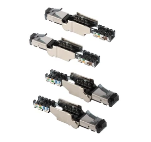 VARICONN Tool Free Shielded RJ45 Connectors Cat6A, STP Metal Shielded Field Termination Plug (4) VARICONN Tool Free Shielded RJ45 Connectors Cat6A, STP Metal Shielded Field Termination Plug (4)