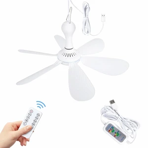 Xindejia USB Powered Small Ceiling Fan 6 Blades Quiet DC 5V USB Hanging Fans for Indoor Outdoor RV Bed Room Dorm Desk Travel Camping Tent Cubicle Mini Portable Canopy Fans - White Xindejia USB Powered Small Ceiling Fan 6 Blades Quiet DC 5V USB Hanging Fans for Indoor Outdoor RV Bed Room Dorm Desk Travel Camping Tent Cubicle Mini Portable Canopy Fans - White
