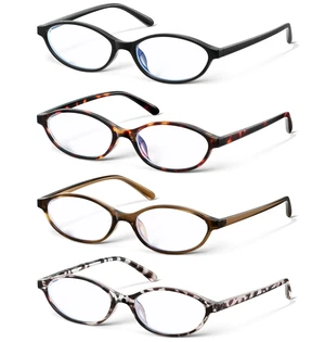 KUGUAOK Retro Oval Blue Light Blocking Glasses for Women 90s Design Small Cat Eye Eyeglasses Frame Gaming TV Bluelight Glasses KUGUAOK Retro Oval Blue Light Blocking Glasses for Women 90s Design Small Cat Eye Eyeglasses Frame Gaming TV Bluelight Glasses