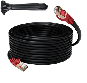 Cat 6E Cat 7 Outdoor Ethernet Cable 100 FT,Adoreen 10Gbps Heavy-Duty Shielded Internet Cable From 25-300FT,POE,SFTP,Waterproof Direct Burial&Indoor,Cat6A Cat7 Copper Network Cable RJ45 Patch Cord+Ties Cat 6E Cat 7 Outdoor Ethernet Cable 100 FT,Adoreen 10Gbps Heavy-Duty Shielded Internet Cable From 25-300FT,POE,SFTP,Waterproof Direct Burial&Indoor,Cat6A Cat7 Copper Network Cable RJ45 Patch Cord+Ties