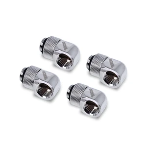 Alphacool Eiszapfen Male to Female Adapter Fitting, 90 Degree Rotary, Chrome, 4-Pack Alphacool Eiszapfen Male to Female Adapter Fitting, 90 Degree Rotary, Chrome, 4-Pack