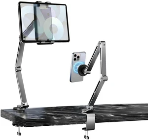 Pisipi Tablet Stand for Desk, iPad Desk Mount, Magnetic Tablet Holder for Desk, Foldable Phone Arm Mount with 360 Adjustable Rotatable, Phone Holder iPad Stand Fits for 4.7-15.6" Screen Pisipi Tablet Stand for Desk, iPad Desk Mount, Magnetic Tablet Holder for Desk, Foldable Phone Arm Mount with 360 Adjustable Rotatable, Phone Holder iPad Stand Fits for 4.7-15.6" Screen