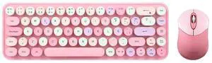 Perixx PERIDUO-802PK ES Set de raton y Mini Teclado inalambrico Bluetooth - Teclas Retro Redondas - Rosado Pastel - Espanol QWERTY Perixx PERIDUO-802PK ES Set de raton y Mini Teclado inalambrico Bluetooth - Teclas Retro Redondas - Rosado Pastel - Espanol QWERTY