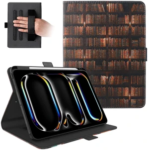 Dteck for iPad Pro 11" (M4/M5) 2024/2025 Release Smart Folio Case with Adjustable Stand/Auto Sleep Wake/Pencil Holder/Hand Strap/Magnetic Strap Closure, PU Leather Protective Cute Cover, Bookshelf Dteck for iPad Pro 11" (M4/M5) 2024/2025 Release Smart Folio Case with Adjustable Stand/Auto Sleep Wake/Pencil Holder/Hand Strap/Magnetic Strap Closure, PU Leather Protective Cute Cover, Bookshelf