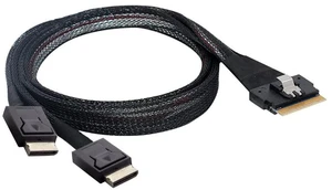 xiwai PCI-E Ultraport Slimline SAS Slim 4.0 SFF-8654 8i 74pin to Dual Oculink SFF-8611 Cable 50cm PCI-Express xiwai PCI-E Ultraport Slimline SAS Slim 4.0 SFF-8654 8i 74pin to Dual Oculink SFF-8611 Cable 50cm PCI-Express