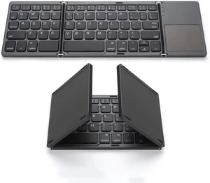 Foldable Bluetooth Keyboard,Wireless Portable Keyboard with touchpad,Rechargeable Pocket-Size Folding Travel Keyboard for iOS,Android,Windows Devices-Space Gray Foldable Bluetooth Keyboard,Wireless Portable Keyboard with touchpad,Rechargeable Pocket-Size Folding Travel Keyboard for iOS,Android,Windows Devices-Space Gray