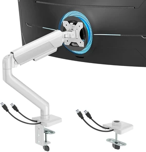 ARES WING 17-40 Inch Heavy Duty Monitor Arm with USB, White ARES WING 17-40 Inch Heavy Duty Monitor Arm with USB, White