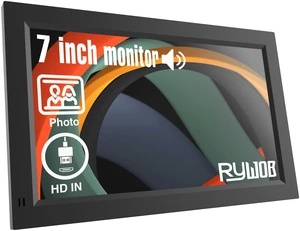 Rywob 7 Inch Mini Monitor,TFT LCD Screen,HDMI/USB/Card/AV Input,Mini Monitor with Built-in Speakers and Remote,Multi-Function Mini Small Display for Raspberry Pi PC/TV/DVD Rywob 7 Inch Mini Monitor,TFT LCD Screen,HDMI/USB/Card/AV Input,Mini Monitor with Built-in Speakers and Remote,Multi-Function Mini Small Display for Raspberry Pi PC/TV/DVD
