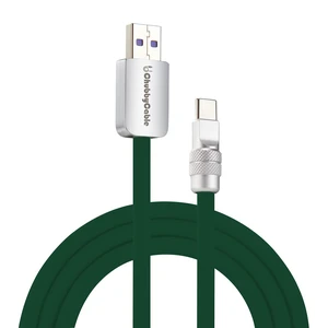 chubbycable USB A to C 120W Silicone Charging Cable, Dark Green, 13.1FT chubbycable USB A to C 120W Silicone Charging Cable, Dark Green, 13.1FT