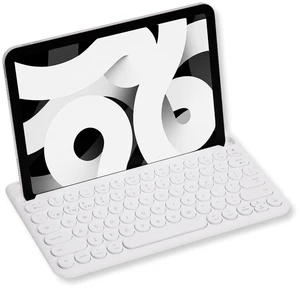 Macally Bluetooth Keyboard for Tablet ^^ Wireless Keyboard for iPad mini/Air/Mini, iPhone (Multi-Device, Built-in Stand, Rechargeable) Easy to Use and Cute Portable - White Macally Bluetooth Keyboard for Tablet ^^ Wireless Keyboard for iPad mini/Air/Mini, iPhone (Multi-Device, Built-in Stand, Rechargeable) Easy to Use and Cute Portable - White