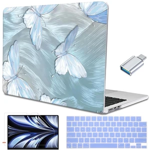 LCMOCICO Case Compatible with MacBook Air 15 inch M5 2026 2025-2023 Release M4 M3 M2 Model A3448 A3241 A3114 A2941, Plastic Hard Shell Case & Keyboard Cover & Screen Protector, Tin Foil Butterfly LCMOCICO Case Compatible with MacBook Air 15 inch M5 2026 2025-2023 Release M4 M3 M2 Model A3448 A3241 A3114 A2941, Plastic Hard Shell Case & Keyboard Cover & Screen Protector, Tin Foil Butterfly