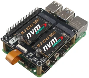 ZDE ZP518 PCIe to Dual M.2 HAT Key M NVMe SSD PCIe Peripheral Board Solid State Drive Adapter Board for Raspberry Pi 5 Support M.2 NVMe SSD 2230 2242 ZDE ZP518 PCIe to Dual M.2 HAT Key M NVMe SSD PCIe Peripheral Board Solid State Drive Adapter Board for Raspberry Pi 5 Support M.2 NVMe SSD 2230 2242