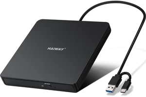 Haiway External CD DVD Drive, USB 3.0 Type-C CD Burner for Laptop PC Black Haiway External CD DVD Drive, USB 3.0 Type-C CD Burner for Laptop PC Black