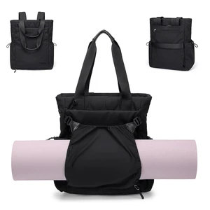 GOLF SUPAGS 3-in-1 Laptop Tote Backpack for Women 15.6" Quilted Work Gym Bag with Hidden Yoga Mat Carrier for Travel Leisure (Black) GOLF SUPAGS 3-in-1 Laptop Tote Backpack for Women 15.6" Quilted Work Gym Bag with Hidden Yoga Mat Carrier for Travel Leisure (Black)