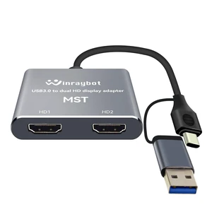 WinRaybot USB to HDMI Adapter for 2 Monitors-USB3.0 to Dual hdmi for 3 Monitors-USB to HDMI with Two HD Displau Supports Mac & Windows/Dual HDMI Extender -External Video & Graphics Card Adapter WinRaybot USB to HDMI Adapter for 2 Monitors-USB3.0 to Dual hdmi for 3 Monitors-USB to HDMI with Two HD Displau Supports Mac & Windows/Dual HDMI Extender -External Video & Graphics Card Adapter