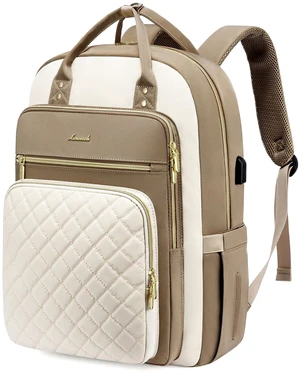 LOVEVOOK Laptop Backpack Purse for Women, 17" Laptop Bag with USB Port, Water Resistant Lightweight Daypacks for College Travel Work Business, Nurse Teacher Computer Bags, Khaki Beige LOVEVOOK Laptop Backpack Purse for Women, 17" Laptop Bag with USB Port, Water Resistant Lightweight Daypacks for College Travel Work Business, Nurse Teacher Computer Bags, Khaki Beige