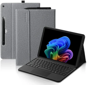 Akkerds Compatible with Microsoft Surface Pro 12 Case 2025, Multiple Viewing Angle Case with Slim Pen 2 Holder, Business Portfolio Leather Type Cover, Grey Akkerds Compatible with Microsoft Surface Pro 12 Case 2025, Multiple Viewing Angle Case with Slim Pen 2 Holder, Business Portfolio Leather Type Cover, Grey